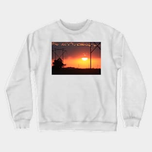 Kansas Blazing Orange Sunset  with cloud's Crewneck Sweatshirt